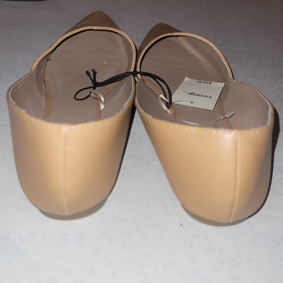 George Nude Pointed Toe Ballet Flats Minimalist Work Shoes NWT - Picture 4 of 7